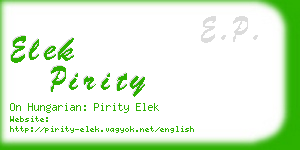 elek pirity business card